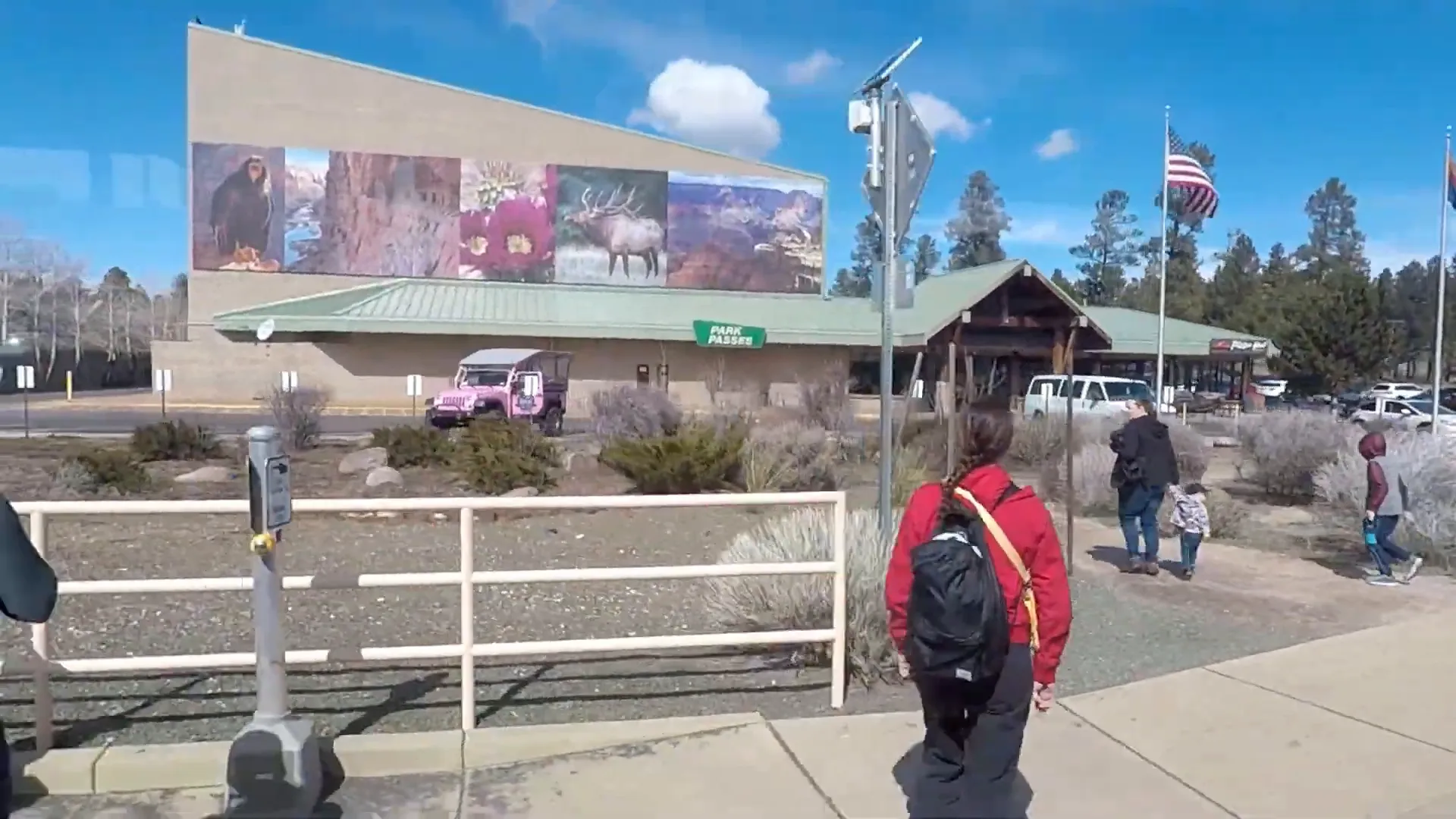 Tusayan IMAX Theater parking and shuttle bus stop