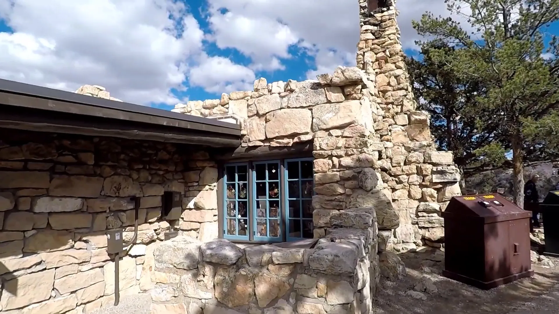 Historic stone buildings in Grand Canyon Village near Bright Angel Trailhead